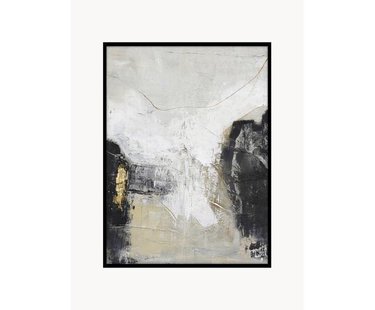 Handbeschilderde canvasdoek White Noir met houten frame