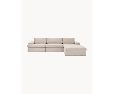 Modulaire bank Russell (4-zits) met poef (links/rechts)