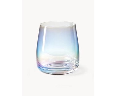 Mondgeblazen tumblers Ellery, iriserend, 4-delig