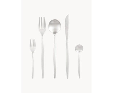 Mat geborstelde bestekset Shimmer, in verschillende setgroottes