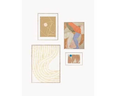 Poster Artwall no. 07 met lijst, set van 4