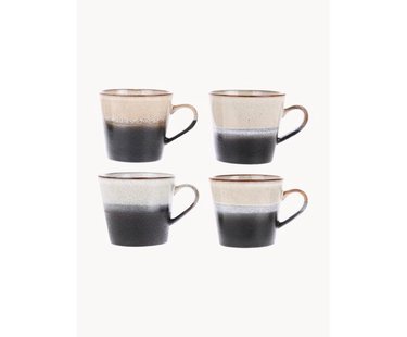 Handgemaakte mokken 70's, 4 stuks