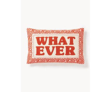 Kussenhoes Whatever met geborduurde tekst