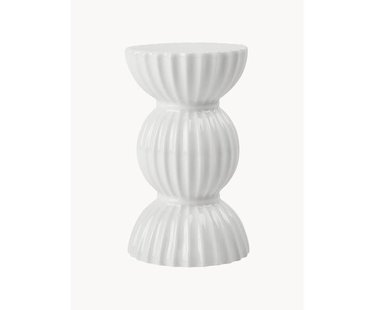 Porseleinen kaarshouder Tura met geribbeld oppervlak