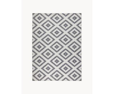 Dubbelzijdig in- &amp; outdoor vloerkleed Malta in grijs/cr&egrave;me kleur