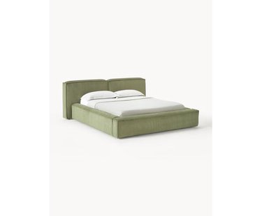 Gestoffeerd bed Lennon van corduroy met opbergfunctie