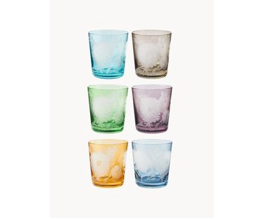 Waterglazen Peony, 6-delig