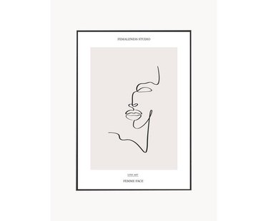 Ingelijste digitale print Femme Face