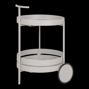 Sebas metalen trolley lichtgrijs - met wielen