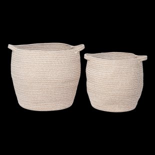 Aurelia katoenen manden beige - set van 2