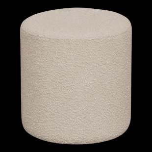 Jip bouclé poef beige - Ø 34 cm