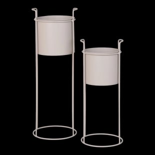 Pepijn staande plantenbak beige - set van 2