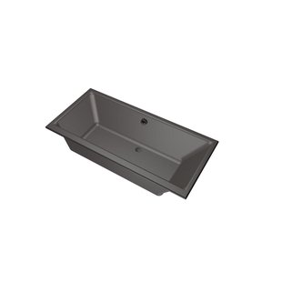 Xenz Kristal Ligbad - 160x75x48 - afvoer Midden - acryl - antraciet 6984-05