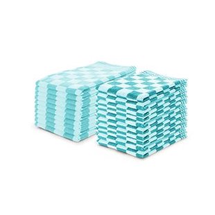 LINNICK Theedoeken & Keukendoeken Set Blok - ice blue - set van 20