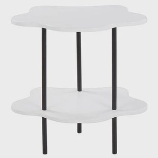Beliani - CLOUD - Bijzettafel - Zwart|Wit - MDF Beliani - CLOUD - Bijzettafel - Zwart|Wit - MDF