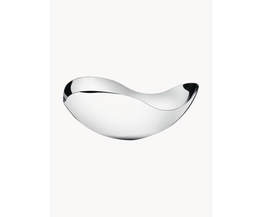 Edelstalen serveerschaal Bloom in organische vorm