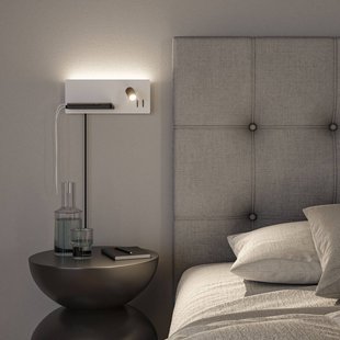 Paulmann LED wandlamp Serra, links, USB-C, wit/zwart