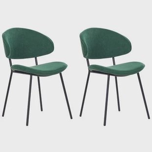 Beliani - KIANA - Eetkamerstoel set van 2 - Donkergroen - Polyester