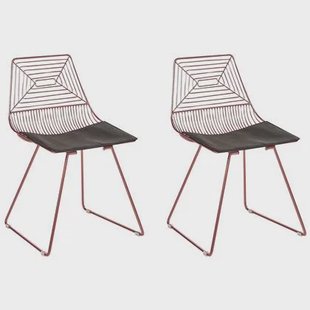 Beliani - BEATTY - Eetkamerstoel set van 2 - Rosegoud - Metaal