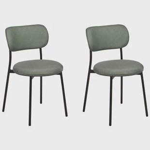 Beliani - CASEY - Eetkamerstoelen set van 2 - Donkergroen - Polyester