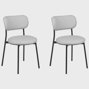 Beliani - CASEY - Eetkamerstoelen set van 2 - Lichtgrijs - Polyester