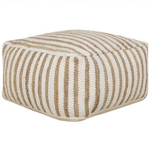Beliani - ALMATTI - Poef - Beige|Wit - Jute Beliani - ALMATTI - Poef - Beige|Wit - Jute