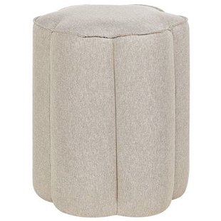 Beliani - TAPPEN - Poef - Beige - Linnen