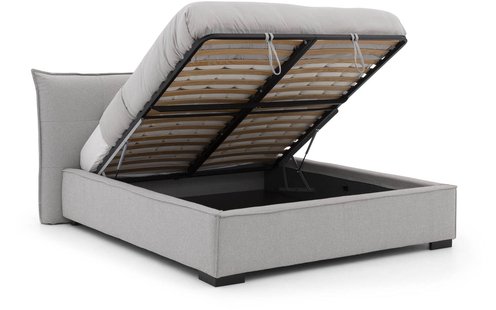 Goossens Gestoffeerd Bedframe Bolzano Storage, 160 x 220 cm met storage, met 2x lattenbodem