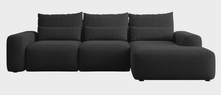 Hoekbank met slaapfunctie Calvados rechts chenille met lendekussens | Selsey Design