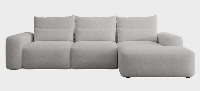 Hoekbank met slaapfunctie Calvados rechts chenille met lendekussens | Selsey Design