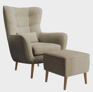 Fauteuil met hocker Verdiro velvet | NADUVI Collection
