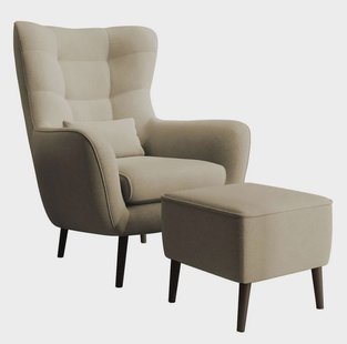 Fauteuil met hocker Verdiro velvet | NADUVI Collection