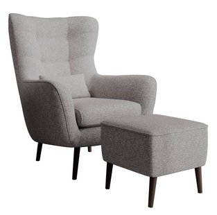 Fauteuil met hocker Verdiro bouclé | NADUVI Collection
