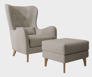 Fauteuil met hocker Casara velvet | NADUVI Collection