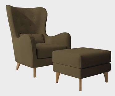 Fauteuil met hocker Casara velvet | NADUVI Collection