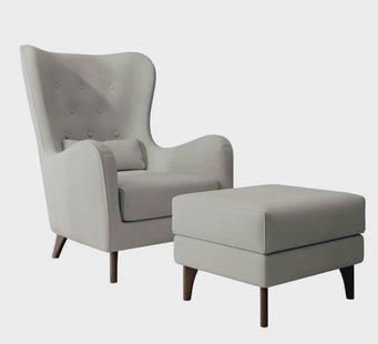 Fauteuil met hocker Casara velvet | NADUVI Collection