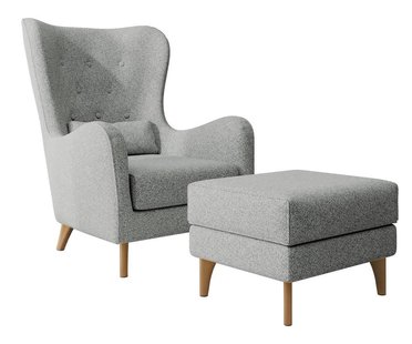 Fauteuil met hocker Casara bouclé | NADUVI Collection