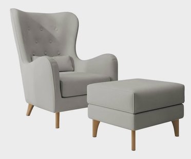 Fauteuil met hocker Casara velvet | NADUVI Collection