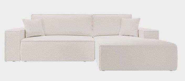 Hoekbank met slaapfunctie Galine New rechts bouclé | NADUVI Collection