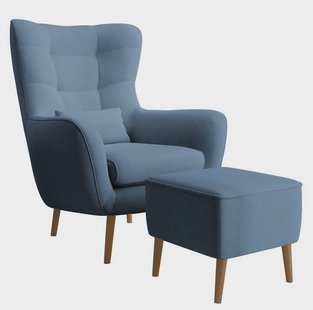 Fauteuil met hocker Verdiro velvet | NADUVI Collection