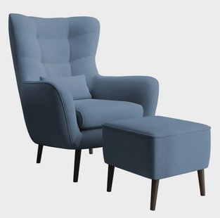 Fauteuil met hocker Verdiro velvet | NADUVI Collection
