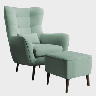 Fauteuil met hocker Verdiro velvet | NADUVI Collection