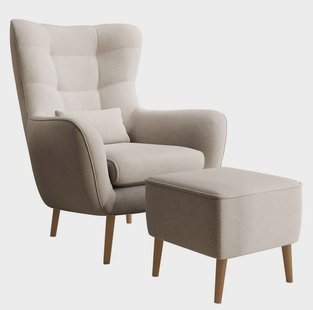 Fauteuil met hocker Verdiro velvet | NADUVI Collection
