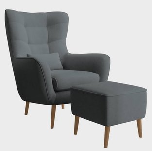 Fauteuil met hocker Verdiro velvet | NADUVI Collection