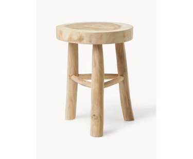 Ronde kruk Beachside uit Mungur hout