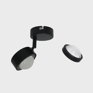 Lindby spot Jyla, zwart, lens, 3.000 K, Ø 8 cm, GX53