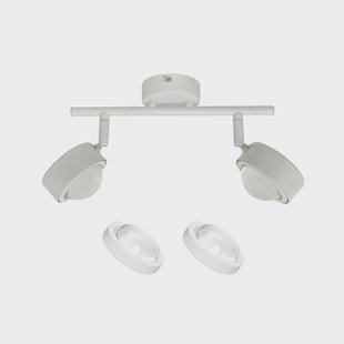 Lindby spot Jyla, wit, lens, 3.000 K, 2-lamps, GX53