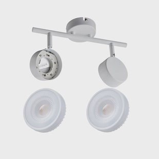 Lindby spot Jyla, wit, 4.000 K, 2-lamps, GX53