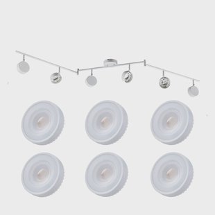 Lindby spot Jyla, wit, 4.000 K, 6-lamps, GX53