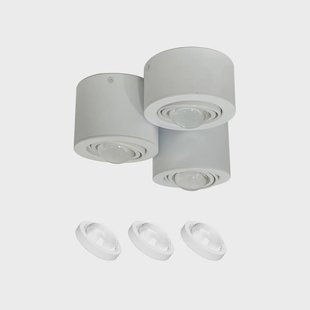 Lindby plafondspot Jyla, wit, 4.200 K, 3-lamps, lens, GX53